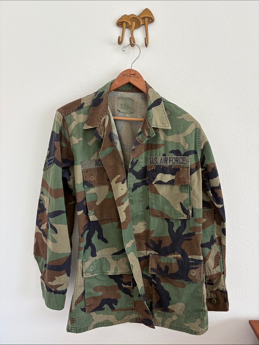 Vintage Military Camo Jacket Air Force Men’s Small Long